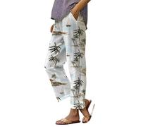 Nuaoxyeu Ladies Pants Size 12 Linen Trousers Womens Summer Pants with Pockets Casual Lightweight Loose Fit Palazzo Striped Baggy Lounge Bottoms Wide Leg Jogger My Orders Deals of The Day