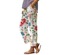 Nuaoxyeu Ladies Pull On Trousers Linen Trousers Womens Summer Pants with Pockets Casual Lightweight Loose Fit Palazzo Pants Striped Baggy Lounge Bottoms Wide Leg Jogger My Orders