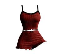 Nuaoxyeu Ladies Pyjamas Size 10 Womens Pyjamas 2 Piece Short Pjs Sets Soft Printed Camisole And Shorts Sleepwear Stretchy Spaghetti Straps Cami Tank Top Outfits Womens Pjs