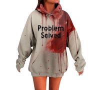 Nuaoxyeu Ladies Sweatshirts Womens Oversized Hoodies WinterHalloween Bloodstain Cotton Sweatshirts Pullover 2025 Fashion Tops Trendy Twelve Days Later Black