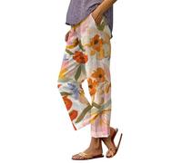 Nuaoxyeu Ladies Trousers Size 18 Linen Trousers Womens Summer Pants with Pockets Casual Lightweight Loose Fit Palazzo Pants Striped Baggy Lounge Bottoms Wide Leg Jogger My Orders Deals of The Day