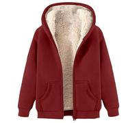 Nuaoxyeu mens jackets smart casual Winter Jackets for Men Full Zip Teddy Fleece Hooded Jacket Solid Color Thick Warm Hoodie Top Fluffy Loose Fit Outdoor Coats Soft men's puffer coats