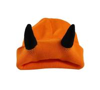 Nuaoxyeu My Orders Beanie Hat Devil Horns Men Hat Knitted Beanie with Horns Women Hip Hop Daemon Horns Cap for Winter Warm Ski Outdoor Women Winter Hat Thermal Hat Mens Beanie Under 10 Pounds Orange