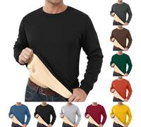 Nuaoxyeu My Orders Deals of The Day Mens Sweatshirts Fleece Lined Jumpers Winter Crew Neck Jumpers Casual Solid Color Pullover Tops Warm Long Sleeve T Shirt Cheap Stuff Under 1 Pound