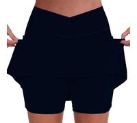Nuaoxyeu My Orders UK My Recent Orders Skirts for Women Tennis Skirt with Shorts and Pocket High Waist Cross Over Yoga Skort Basic Sports Dress Mini Skirt Lightweight Pleated Skirt Navy