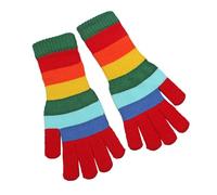 Nuaoxyeu My Orders Warehouse Deals Clearance Adult Gloves Rainbow Gloves for Women Autumn Winter Cute Warm Fingerless Screen Student Lengthened Wrist Strap Striped Your Orders