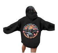 Nuaoxyeu Striped Jumper Women Meet Me At The Sea Zip Up Hoodie Women Long Sleeve Jackets With Pocket Top Fall Teen Girls Preppy Clothes Batwing Jumpers Black