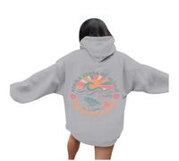 Nuaoxyeu Striped Jumper Women Meet Me At The Sea Zip Up Hoodie Women Long Sleeve Jackets With Pocket Top Fall Teen Girls Preppy Clothes Off Shoulder Jumper Grey