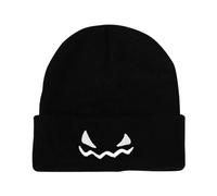 Nuaoxyeu Stuff for 1 Pound Women's Hats and Caps Unisex Knitted Hat Halloween Pumpkin Embroidery Funny Wool Pullover Hat Skiing Accessories Ladies Hats Mens Beanie Hat Lightning Deals Black