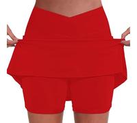 Nuaoxyeu Things for 1 Pound Skirts for Women Tennis Skirt with Shorts and Pocket High Waist Cross Over Yoga Skort Basic Sports Dress Mini Skirt Lightweight Black mini Skirt