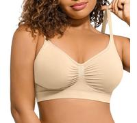 Nuaoxyeu Things for 1 Pound Women Bras Non-Wired Stretchy Yoga Bras Casual Plus Size Push Up Underwear Seamless Baggy Solid Color Brassiere Adjustable Straps White Strapless Bra