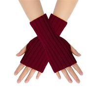 Nuaoxyeu Todays offers Special Deals Thermal Gloves Women Cold Weather Insulated Solid Color Multicolor Wool Short Striped Knit Half Finger Gloves Gloves Daily Deals