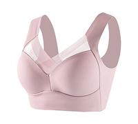 Nuaoxyeu Warehouse Deals Clearance Women's Bras Wire Free Push Up Bras Plus Size Underwear Seamless V Neck Crop Tops Mesh Front Brassiere Solid Color Tank Tops Baggy Women Activewear