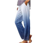 Nuaoxyeu Womens Pants Linen Trousers Womens Summer Pants with Pockets Casual Lightweight Loose Fit Palazzo Striped Baggy Lounge Bottoms Wide Leg Jogger Your Order Today's Deals of The Day