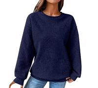 Nuaoxyeu Womens Sweatshirt Women's Fashionable Casual Round Neck Long Sleeve Raboss Sleeve Hatless Sweatshirt Xmas Jumpers for Women UK Yours Clothing Plus Size