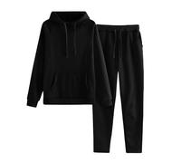 Nuaoxyeu Womens Track Suits 2 Piece Set Tracksuit Womens Full Set Plus Size Hoodie and Joggers Pants Sets Baggy Solid Color Two Piece Outfit Activewear Outfits With Pocket Travel Clothes