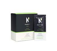 Nuasan Active Body Wipes for Men and Women - Full Body Cleansing for Camping, Hiking, Travel, Gym After Workout - No Rinse Bathing or Shower Wipe - Large Biodegradable Bamboo Adult Wet Wipes