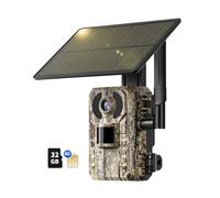 NUASI 4G LTE Wildlife Camera with Night Vision Motion Activated, 4G Trail Camera with SIM Card and 32GB Memory Card, Night camera for Garden Wildlife, IP66 Waterproof