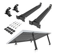 NuaSol Balcony Power Station Holder Set of 2 | Adjustable Solar Panel Bracket for PV Systems | Tilt Angle 15-30° | Length Adjustable 390-693 mm | Includes Mounting Material | Black