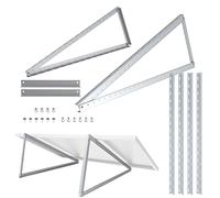 NuaSol Bracket for Solar Panel Stand up to 105 cm Flat Roof PV Solar Module Adjustable 0-90° Set Aluminium Mounting Material Silver NS-HE-AHT105