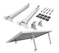 NuaSol mounting Set for Balcony Power Plant | 2 Pieces Solar Panel Mount | Elevation 15°-30° | Individually Adjustable | incl. Screw & nut Set |Aluminium Solar Panel Mount Flat roof | Silver