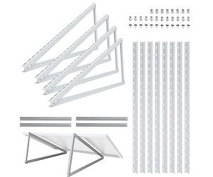 NuaSol PV 4 x Solar Panel Bracket 48 Inches / 118 cm | Solar Module Bracket Balcony Power Station Aluminium | Stand Flat Roof PV Adjustable 0-90° | Bracket for 2 Solar Panels Including Mounting