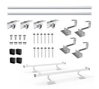NuaSol PV Photovoltaic 1-Piece Mounting Set Brick Roof Mounting Rail Roof Hooks Including Solar Aluminium Profile End Caps End Clips up to 115 cm Width per Module