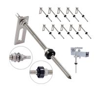 NuaSol SUS304 Hanger Bolt with Adapter Sheet M10 x 200 mm Stainless Steel Pack of 10