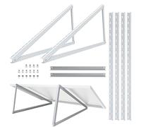 NuaSol Supporto per pannelli solari, montaggio su tetto Piano fino a 118 cm | Modulo solare fotovoltaico | Regolabile da 0 a 90° | Set | Alluminio | Materiale di montaggio