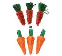 Nuatc Carrot-like Rattan Hamster Chew Toy for Teeth Grinding Treat for Play Entertainment for Syrian 3pa Pet Toys and Accessories
