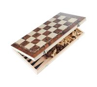 Nuatc Portable Wood Travel Chesses Set Travel Game Folding Board with Checkers Educational Toy for Beginner Foldable Chess Board Game