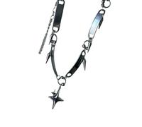 Nuatc Star Pendant Necklace Alloy Texture Tassels Adjustable Chain for Everyday Wear and Parties Fashionable Star Necklace