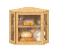 Nuatc Traditional Fashion Stalk Wood Bread Storages Container for Corners Kitchen Easy Assembly Cleaning and Innovation Maintaining Traditional Boxes