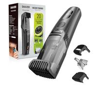 NUBACK Vacuum Beard Trimmer for Men, Cordless Electric Beard Grooming Kit with Adjustable Combs, 90-Minute Runtime, Precision Trimming for Beard, Moustache & Sideburns, Travel Lock, USB-C Charging