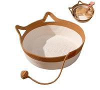 Nubamzy Cat Bed Basket, Cotton Rope Cat Bed, Scratch Resistant Dog Sleeping Bed, Cat Scratch Mat Pad, Handmade Braided Kitten Bed, Breathable Cat Nest, Woven Pet House Nest For Cat, Dog