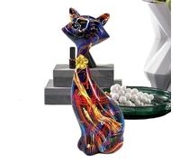 Nubamzy Cat Figurine - Resin Cat Statue for Home Decoration | Modern Colorful Ornaments Keepsake for Teens Adults Collectors Pet Lovers Bedside Mantel Bookshelf
