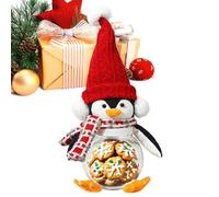 Nubamzy Christmas Candy Jars with Lids | Penguin Holiday Container for Nuts - Christmas Candy Canister for Snacks Dried Fruits Homeowners Seasonal Decorators Dinner Tables Office Kitchen Party