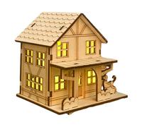 Nubamzy Christmas Village House, Light Up Wooden Village House Christmas Decorations, LED Light Up Wooden Christmas House, Battery Operated Christmas House Decorations For Table, Window, Bedroom