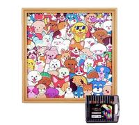 Nubamzy Color Your Own Jigsaw Puzzle - DIY Coloring Dog Picture Frame - Interactive Wooden Puzzle - for Animal Lovers Collectors Boys Family Gatherings Game Night Holiday Birthday Home