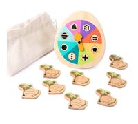 Nubamzy Dinosaur Matching Game - Interactive Sensory Turntable | Wooden Matching Board Game | for Student Child Home School Travel Parent-Child Interaction