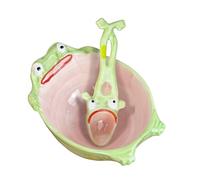 Nubamzy Funny Frog Spoon - Frog Bowl with Spoon | Ceramic Drinking Eating Utensil - for Kitchen Home Party Dining Kids Adults Women Girls Soup Dessert Coffee