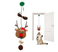 Nubamzy Interactive Cat Feather Toys,Christmas Reindeer Design Feather Toys | Interactive Toy Cat Toys for Hunting Chasing Kitten Fun Exercise