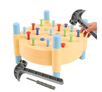 Nubamzy Pounding Bench Hammer Toy, Pound Peg Hammer Toy, With 19 Colored Nails Puzzle Nail Work Toy Dual-Sided Table Design For Fine Motor Skills