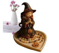 Nubamzy Rosary Holder Catholic,Halloween Girl Resin Jewelry Box Decor - Christian Beads Bracelets Keepsakes Trinket Storage for Women Baptism Friends Family Collection