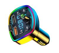 Nubamzy Wireless Transmitter for Car - LED Display Adapter,2-Port Fast Charging Wireless Radio Music Adapter | for Auto Music Phone PC Road Trip Hands-Free Calling