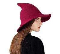 Nubamzy Witch Hat - Women Knitted Cosplay Pointed Witch Hat - Breathable Headwear Cosplay Accessories for Ladies Adults Holiday Party Masquerade Performance Stage Photography