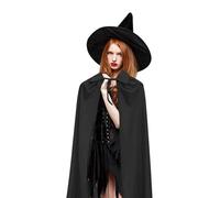 Nubamzy Women Halloween Costume, Halloween Hooded Cloak With Witch Hat, Halloween Cape For Adults, Black Halloween Cloak Hooded Cape, Women Halloween Witch Vampires Costume For Cosplay, Party