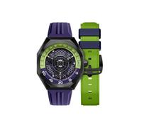 Nubeo Men's 48mm Skylab Automatic Limited Edition Gun Metal Watch with Rubber Strap NB-6083-0B