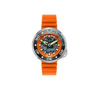 Nubeo Men's 50mm Ventana Skeleton Automatic Limited Edition Bright Orange Watch with Silicone Strap NB-6113-07