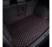 NUBHYYIO Car Leather Boot Mats for Audi Q6 e-tron 2024+, Tailored Trunk Liner Cargo Tray Anti-Slip Protector Pad Luggage Carpets with Raised Edges Interior Accessories,C/Black-Red